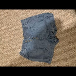 Faux denim flowy shorts